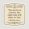 Pride and prejudice quote sticker